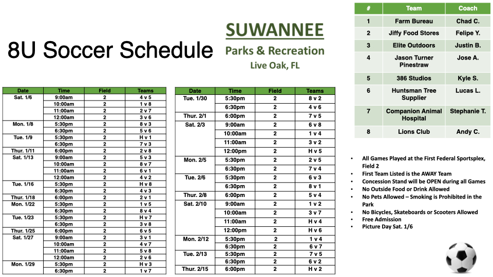 Soccer – Suwannee Parks & Recreation